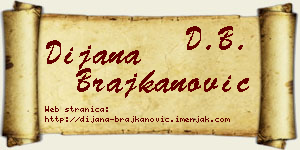 Dijana Brajkanović vizit kartica